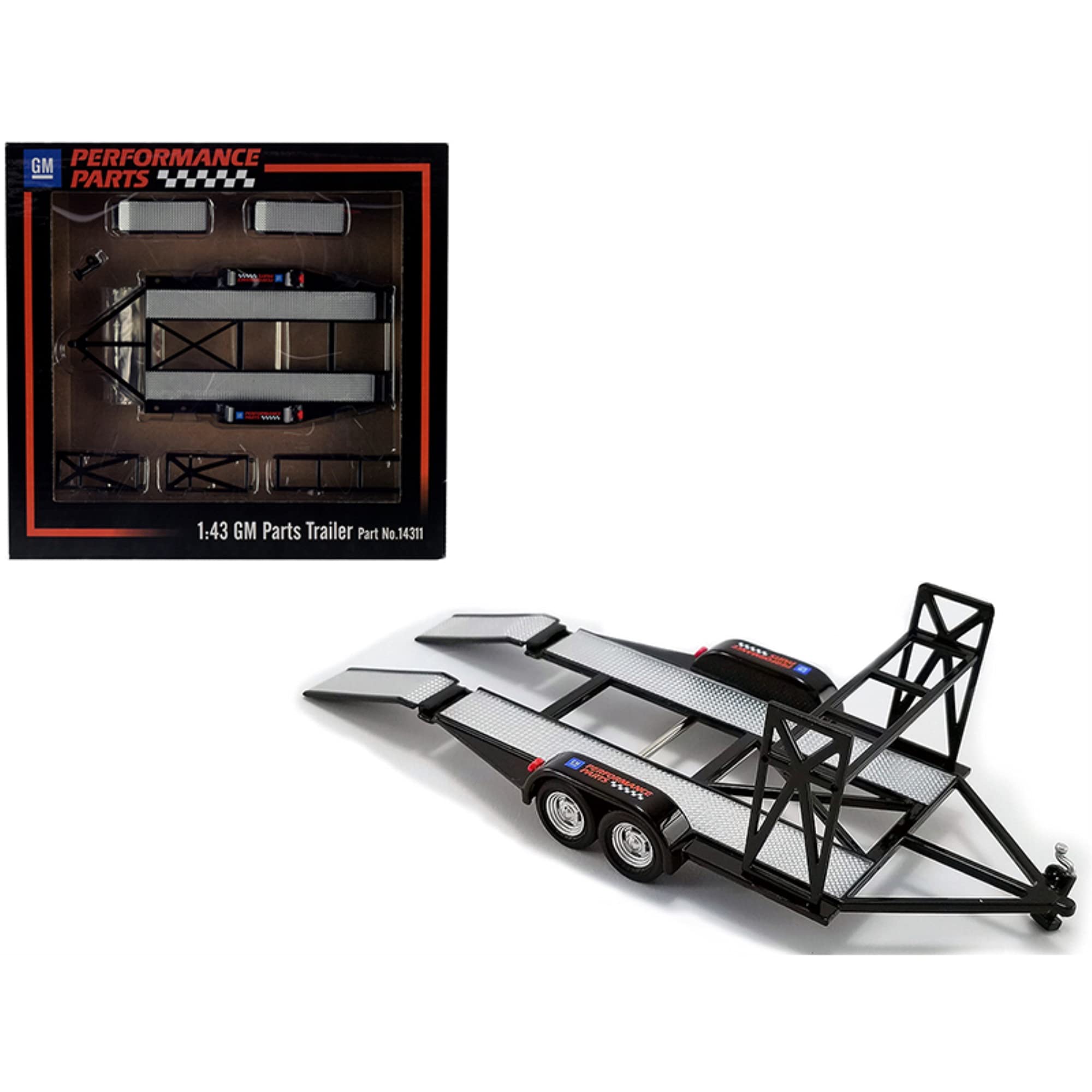 Amazon.com: GMP 1:43 Tandem Car Trailer with Tire Rack - GMP-14311